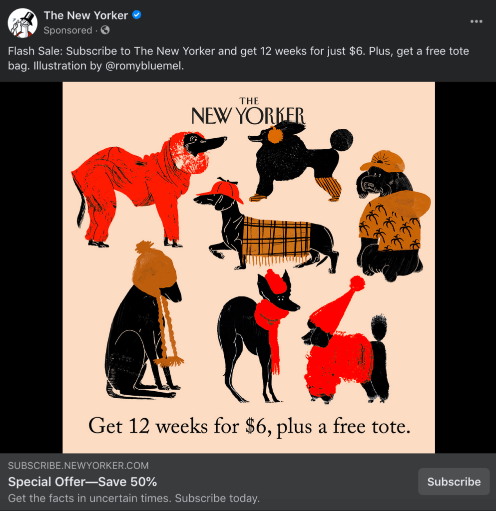 New Yorker Facebook Ad Example